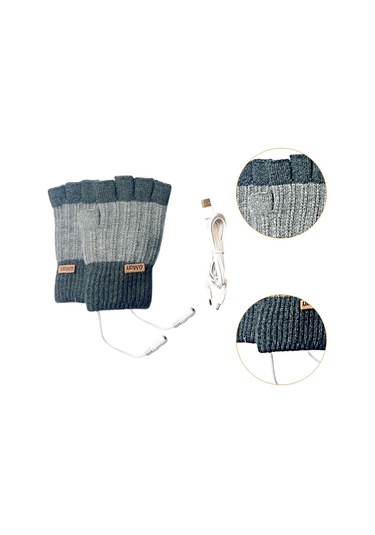 Suntek Usb Isıtmalı Eldivenler Bilgisayar Ofis İşleri Gri Gri