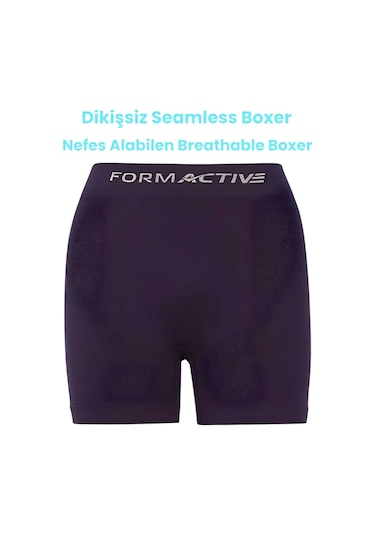 Uniquetrenders Erkek Dikişsiz/seamless Nefes Alabilen Boxer Mor