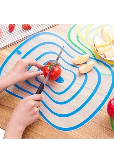 Tongdashop Kaymaz Sarı Plastik Kesme Tahtası - Dayanıklı Sebze Meyve Doğrama Yüzeyi sarı