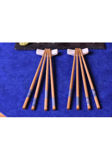 Bambum Hisa 4 Çift Chopstick B1582 Kahverengi