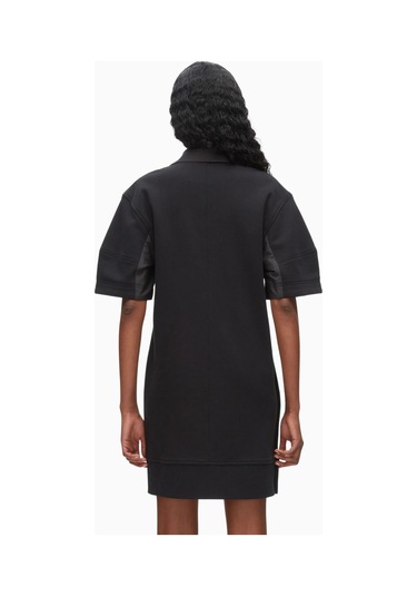 3.1 Phillip Lim Terry Polo Kadın Elbise, Fransız Havlu Kumaş Siyah