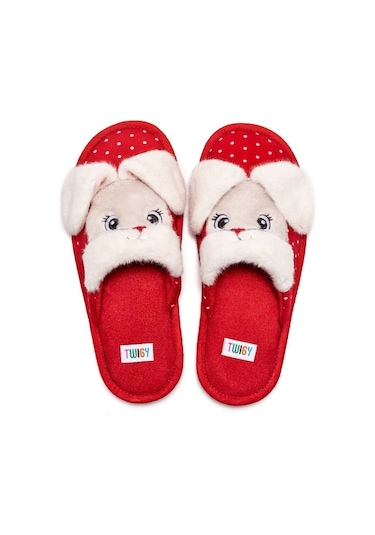 Twigy Bunny Kadın Ev Terliği - Kırmızı CC0120 Kırmızı Twigy Bunny Kadın Ev Terliği - Kırmızı CC0120 Kırmızı
