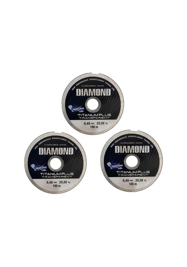 3 Adet Bauer Titanium Plus 0.45 Mm 100 Mt Makara Misina - Renk: Füme 25 Kg