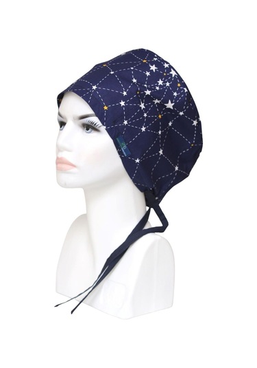 Tesettür Takım Yıldızı Lacivert Cerrahi Bone Doktor Hemşire Sağlıkçı Bonesi Geniş Kesim