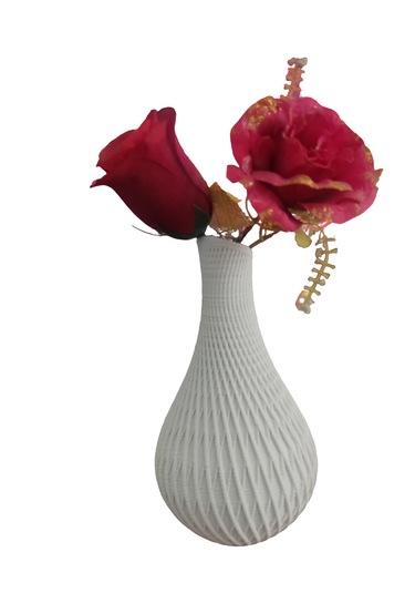 3d Baskı Dekoratif Vazo 18 Cm Pla Malzeme Beyaz