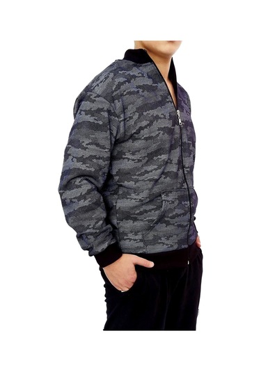 Lacivert Kamuflaj Sweatshirt Yeşil