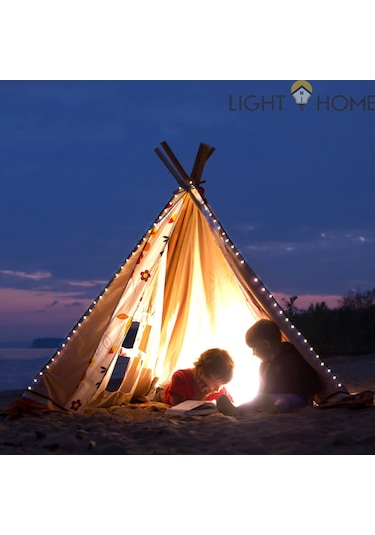 Lighthome Kristal Güneş Enerjili Led Işık Solar Bahçe Aydınlatma 50 Led 7 M Sarı