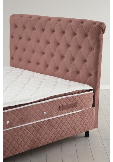 150x200 Sonata Baza+başlık+vassi Pedli Yatak Gül Kurusu