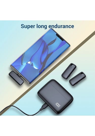 Yaka Mikrofonu Şarj Kutusu İle Canlı Röportaj İçin 2.4g Kablosuz