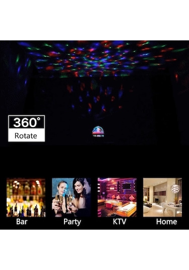 Hareketli 360 Derece Dönen Led Disko Ampul Çok Renkli