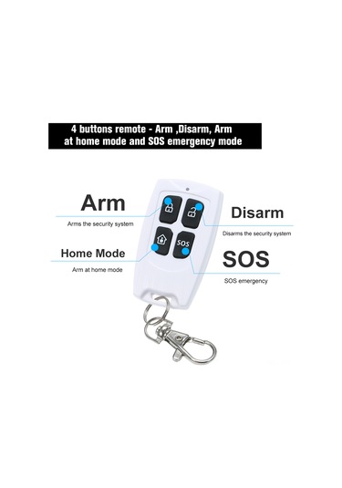 Dianziye 433mhz 1527 Protokolü 4 Tuşlu Kablosuz Kumanda Güvenlik/çıkış/evde/acil - Ağ Geçidi İle Çalışır - Cr2032 Pil Dahil