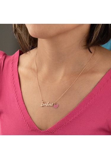 Dkmn Gümüş 925 Ayar Gümüş Barbie İsimli Mineli Kolye