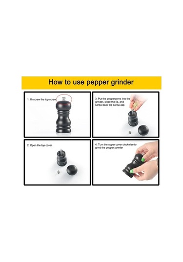 Besthome1 12 5 5cm Beyaz Karabiber Öğütücü El Hareketi 1 Adet Kutu Paketlenmiş Beyaz