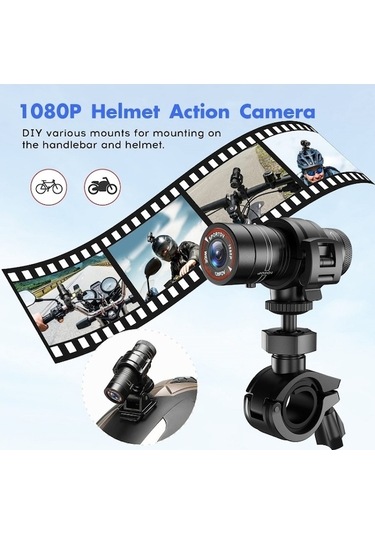 Prestigegoods Hd Spor Aksiyon Kamera H42a, Bisiklet Motosiklet Kask Kamera, Açık Hava Etkinlikleri, Dayanıklı, Su Geçirmez, Kompakt Siyah