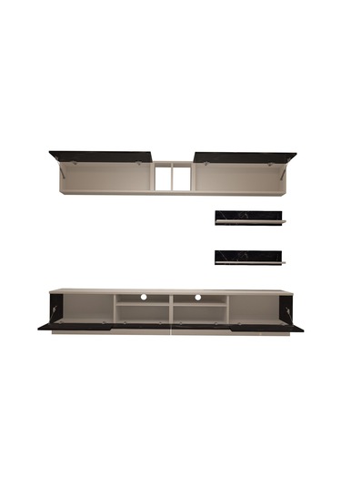 Decoraktiv Trendstyle 5220 Slm Tv Ünitesi Tv Sehpası Beyaz - Siyah Mermer