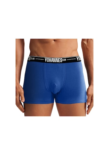 Yohannes Club, Erkek Özel Bölmeli Pamuklu Boxer, Renk Seçenekli, Tekli Paket Saks Mavisi