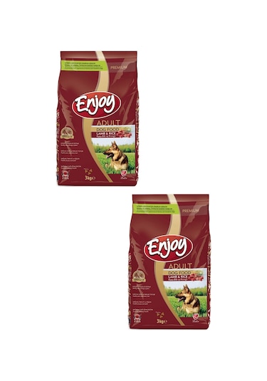 Enjoy Kuzulu ve Pirinçli Yetişkin Köpek Maması 2 x 3 KG