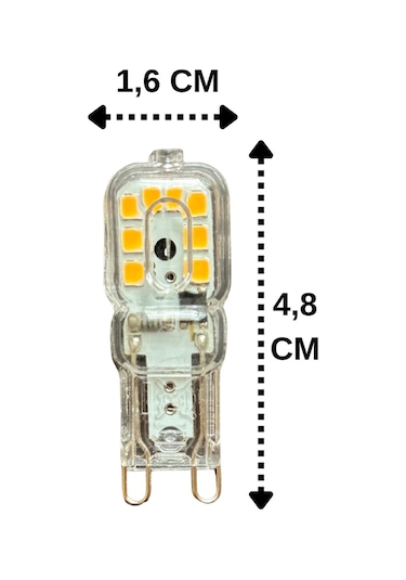 10 Adet Osaka 3w Sarı Işık 3000k Dim Edilebilir G9 Duylu Led Kapsül Ampul