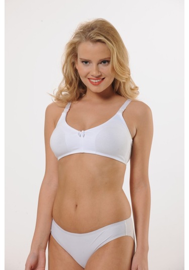 Hmd 6010 %100 Pamuk Emzirme Sütyeni - Beyaz Beyaz