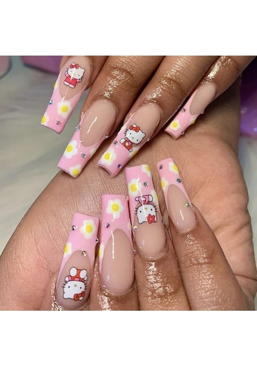 Sevimli Tırnak Sanatı Çıkartmaları, Karikatür Tırnak Çıkartmaları, 3d Kendinden Yapışkanlı Tırnak Sanatı Aksesuarları, Kadınlar İçin Sevimli Kedi Tırnak Çıkartmaları