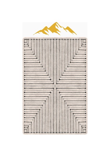 Modern Dijital Baskı Kaymaz Taban Halı H1139 Renkli