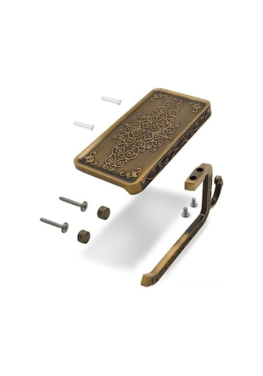 Gajeena Klasik Stili Duvarlı Tuvalet Kağıdı Dispenseri - Uzay Alüminyumlu, Telefon Rafı İçeren, Delme Yok Kurulum, Banyo Organizasyon Aracı Altın