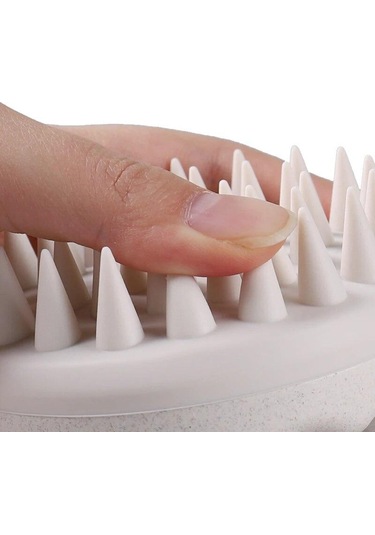 Mavi Biyobozunur Buğday Samanı Silikon Saç Fırçası Şampuan Fırça Saç Derisi Masajı Saç Büyüme İçin