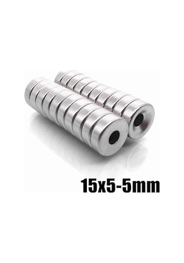 Havşa Delikli Neodyum Mıknatıs Yuvarlak D15X5X5 Mm - 10 Adet