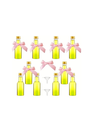 Willowhaven Golden 36 Parça 50 Ml Kapaklı Şeffaf Plastik Mini Likör Şişeleri