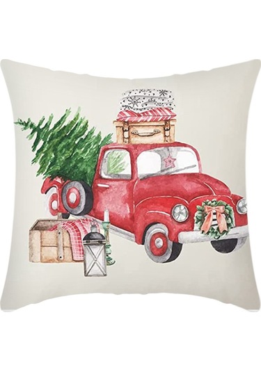 Cartoon Hand-painted Style Christmas Decorative Pillow No.88 Ekru