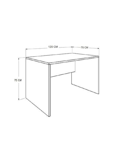 Kobiç Ofis Çalışma Masası 120x75x75 Cm Meşe