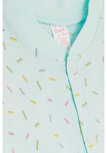 Breeze Kız Bebek Tulum Renkli Desenli 0 3 Ay 6 Ay, Su Yeşili Su Yeşili