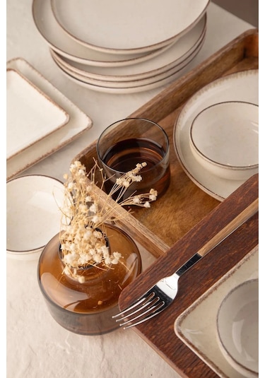 Kütahya Porselen Moderna Kahvaltı Takımı Tarçın 14 Parça 6 Kişilik Mod14kh730p02 Çok Renkli