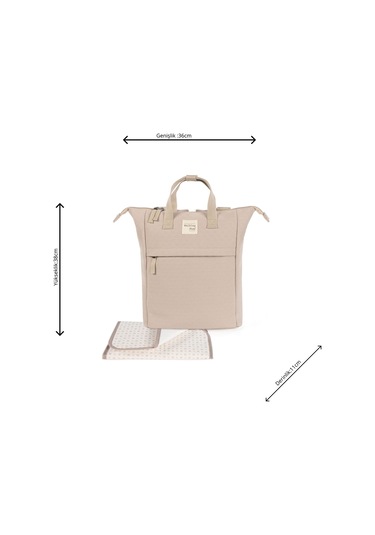 Walking Mum Eco Mum Bebek Bakım Sırt Çantası Apricot Bej