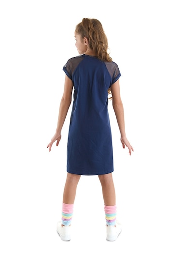 Denokids Mshb&g Bilmiş Kedi Kız Çocuk Lacivert Elbise Lacivert