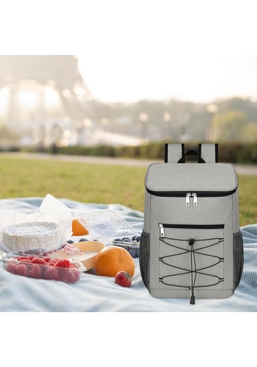 Suntek Yalıtımlı Soğutucu Sırt Çantası Plaj Gri