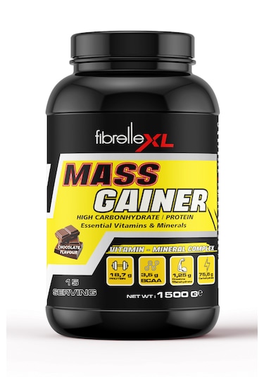 Fibrelle Mass Gainer Çikolata Aromalı 1500 G Karbonhidrat Tozu Çikolata