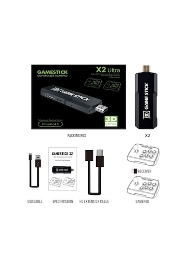 X2 Ultra Gamestick Ve 02 Arcade Joystick 64gb 20000 Oyun