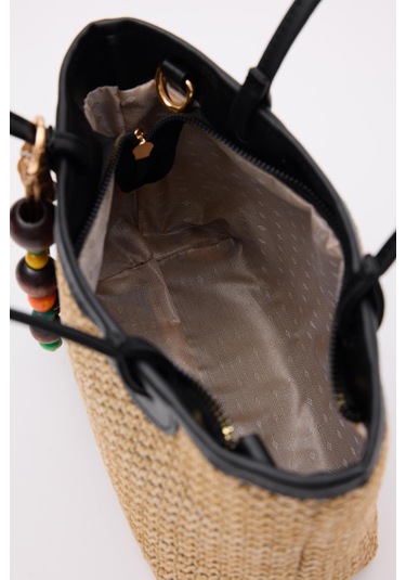 Roen Hasır Omuz Çantası Siyah Siyah