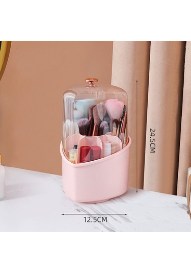 Youtek 360 Derece Dönebilen Büyük Kapasiteli Pembe Kalp Şekilli Kozmetik Saklama Kutusu, Masaj Ve Tuvalet İçin Pratik Çözüm Pembe