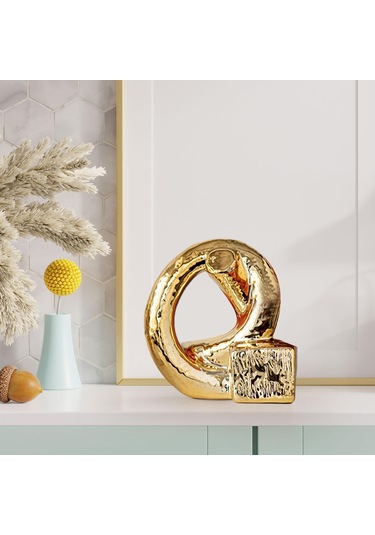 Homyl Düğüm Heykeli Dekor Tatil Hediye Masaüstü Altın