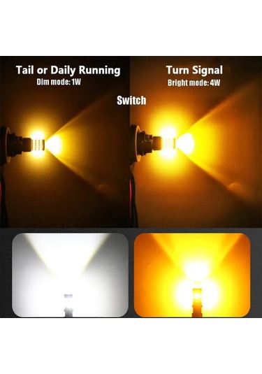 Fochsia 2pcs-氙气白 2 Adet Led Oto Lamba 3157 4157 3057 3156 54smd 3014 Ve 3smd 3030 Beyaz Kırmızı Turuncu Araç Dekorasyonu