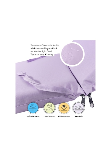 Xpermate Fermuarlı Şezlong Minderi Su Geçirmez 60x180x5 Lila