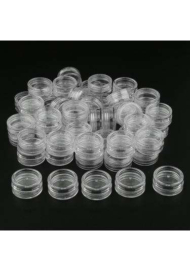 Suntek 50 Parça 3g Plastik Pot Kavanoz Losyon Krem Örnek Boş