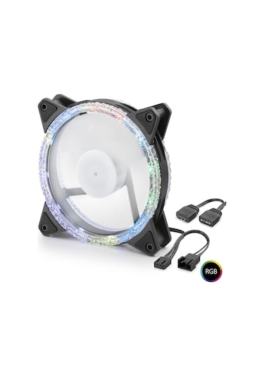 Kasa Fanı Kristal Rgb 12 Cm - Siyah Nd2662