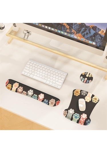 Ulzyvf Siyah Setleri Pad Mouse Klavye Destekli Desteği Bilek Arada 3'ü 1 Ac Siyah