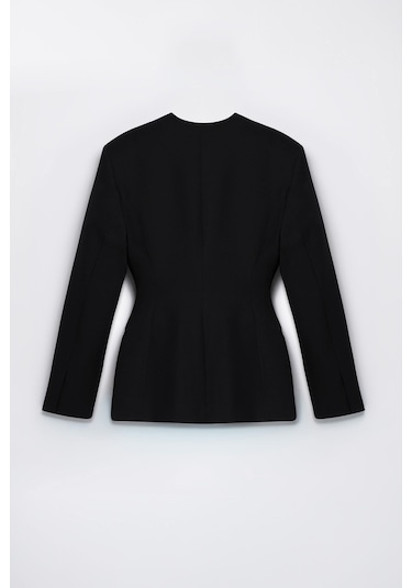 Thalure Kadın Siyah Yakasız Blazer