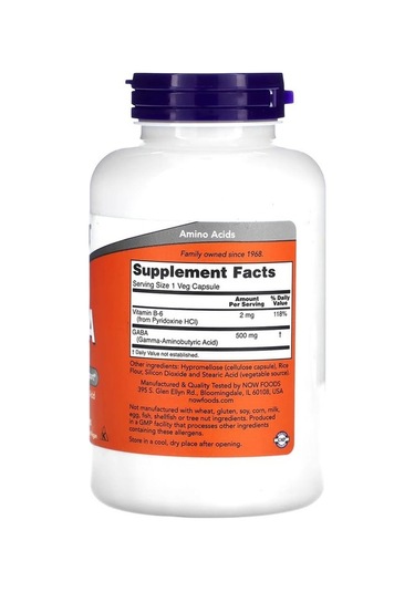 B-6 Vitaminli Gaba, 500 Mg, 200 Bitkisel Kapsül