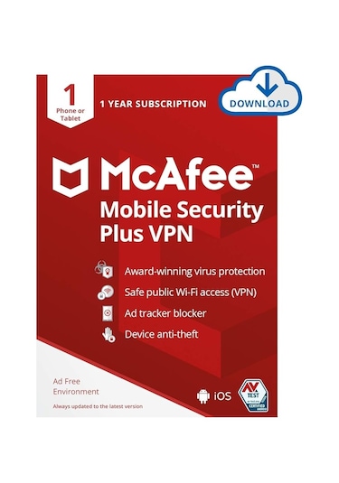 McAfee internet Security - 1 Cihaz 1 Yıl Abonelik Kodu (Windows/MAC/Android/Apple Uyumlu iOS)