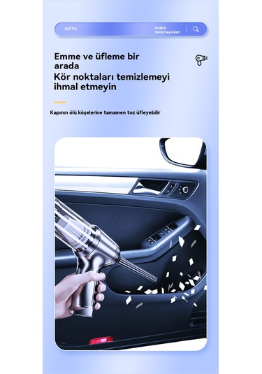 Üflemeli Entegre Akülü Elektrikli Süpürge-siyah 03